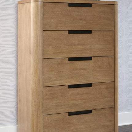 Pamaria - Five Drawer Chest - Light Brown