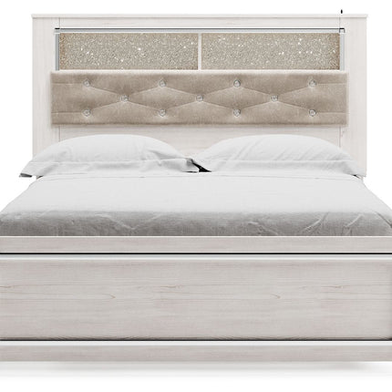 Altyra - Queen Panel Bookcase Bed With Roll Slats - White