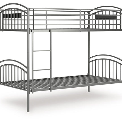 Lanceburg - Twin/Twin Bunk Bed With Ladder - Gray