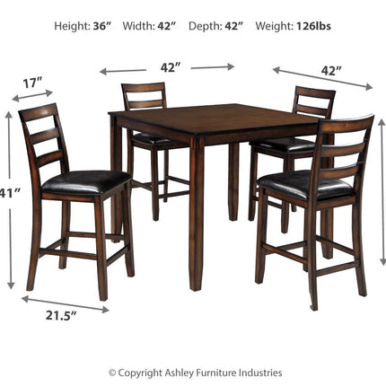 Coviar - DRM Counter Table Set (Set of 5) - Brown