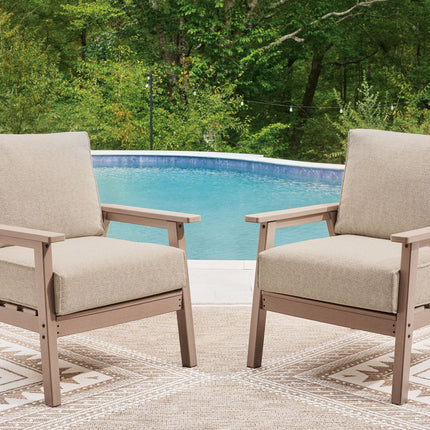 Grover Beach - Lounge Chair With Cushion (Set of 2) - Driftwood
