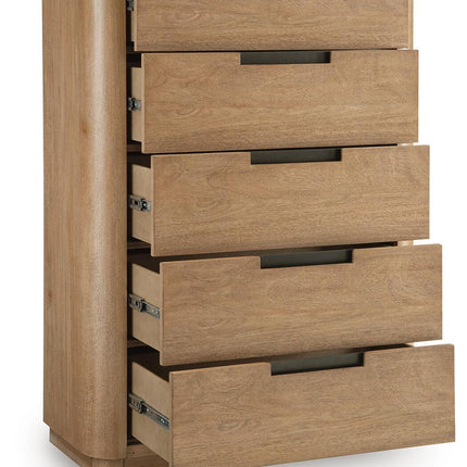 Pamaria - Five Drawer Chest - Light Brown
