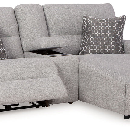 Acklen Place - 4 Pc. - 3-Piece Power Reclining Sectional Sofa With Raf Chaise, Wide Seat Power Recliner - Pewter