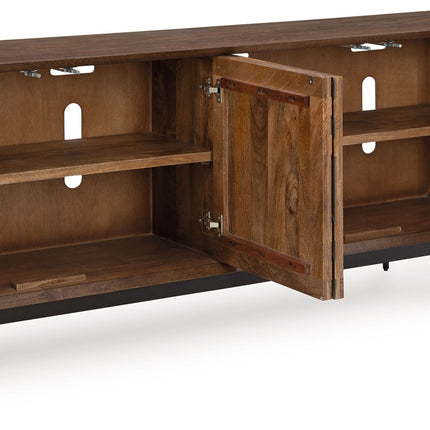 Dreggan - Accent Cabinet - Brown / Gold Finish