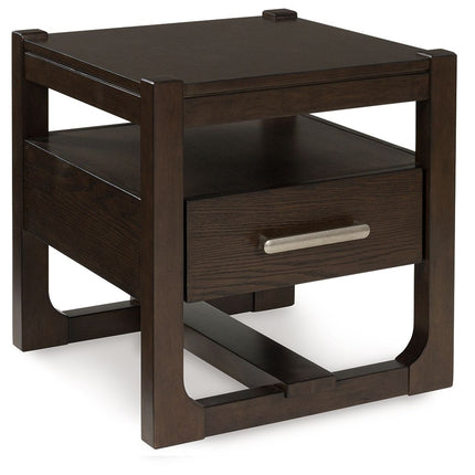 Breckington - Square End Table - Dark Brown