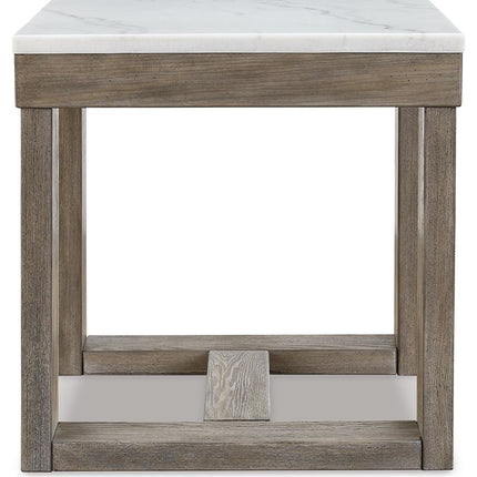Loyaska - Square End Table - Brown / Ivory