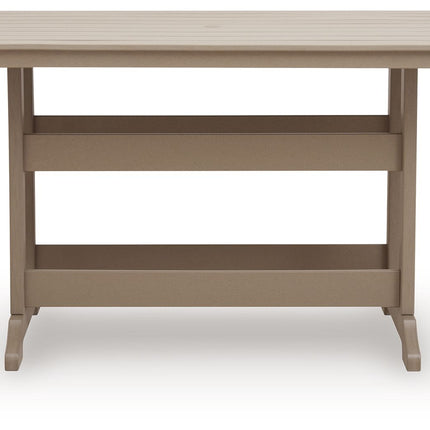 Seacliff Beach - Rectangular Counter Height Dining Table With Umbrella Option - Medium Brown