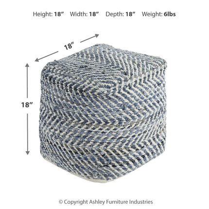 Chevron - Pouf - Blue