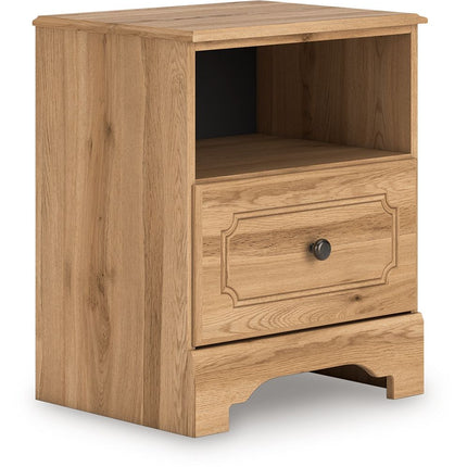 Aleaport - One Drawer Night Stand - Warm Brown