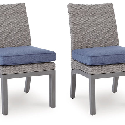 Half Moon Beach - Side Chair With Cushion (Set of 2) - Blue / Gray
