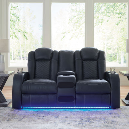 Fyne-dyme - Power Reclining Loveseat With Console/Adj Hdrst