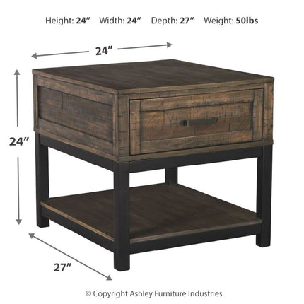 Johurst - Rectangular End Table - Grayish Brown