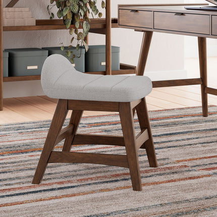 Lyncott - Home Office Desk Chair - Light Gray / Brown
