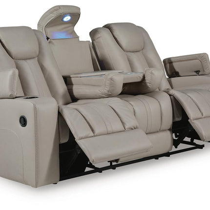 Elevate Edges - Reclining Sofa With Drop Down Table - Coin