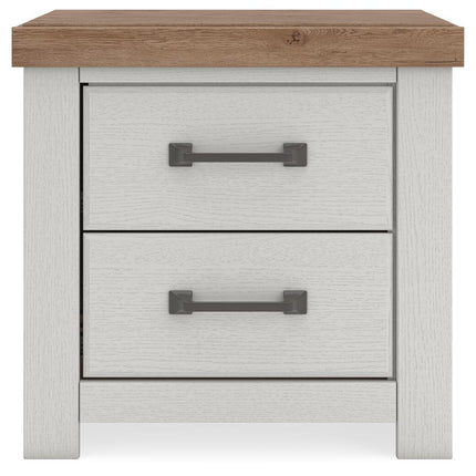 Savonport - Two Drawer Night Stand - White / Brown