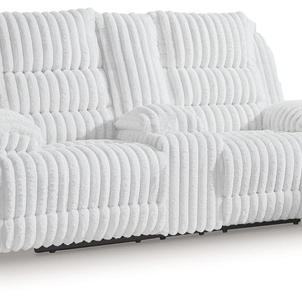 Rhines Falls - Double Reclining Power Loveseat With Console - Alloy