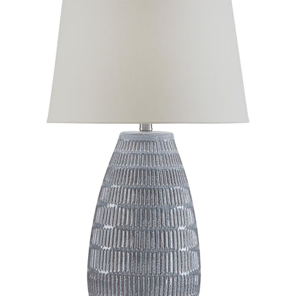 Kaidins - Ceramic Table Lamp - White / Blue
