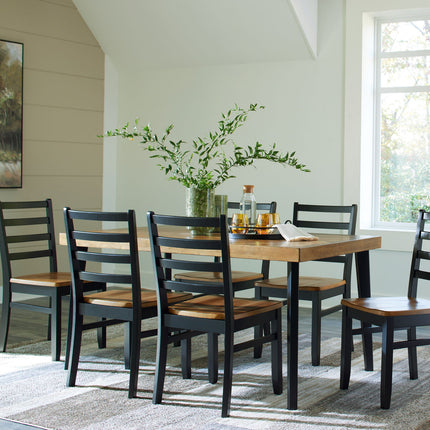 Blondon - Rectangular Drm Table Set (Set of 7) - Brown / Black