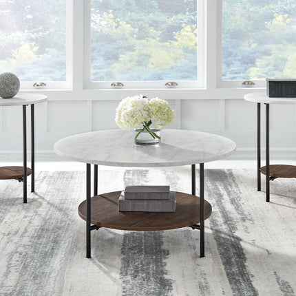 Wrenwich - Occasional Table Set (Set of 3) - Brown / Black / White