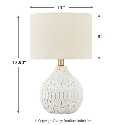 Wardmont - Ceramic Table Lamp  - White