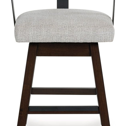 Haddigan - Upholstered Swivel Barstool (Set of 2) - Dark Brown