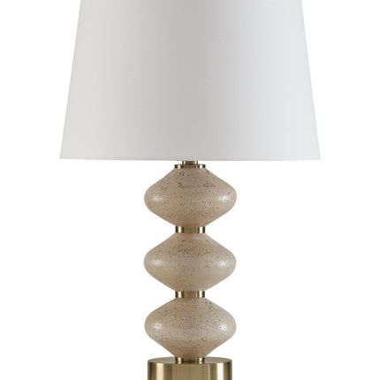 Wardthrone - Poly Table Lamp - Beige / Gold Finish