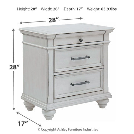 Kanwyn - Three Drawer Night Stand - Whitewash