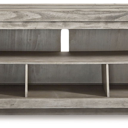 Naydell - XL TV Stand w/Fireplace Option - Gray