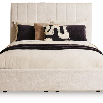 Shoralli - Queen Upholstered Storage Bed - Beige