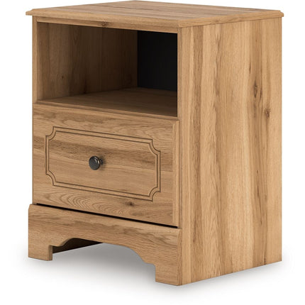 Aleaport - One Drawer Night Stand - Warm Brown