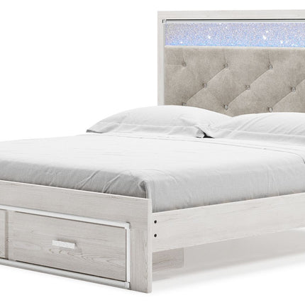 Altyra - King Upholstered Storage Bed - White