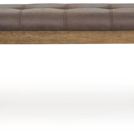 Urbinforte - Large Upholstered Dining Room Bench - Light Brown