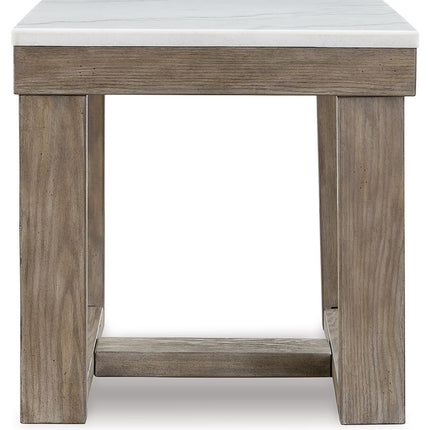 Loyaska - Square End Table - Brown / Ivory