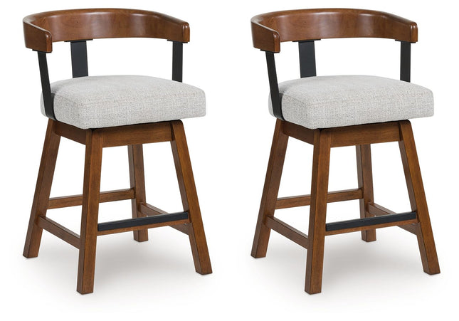 Ralene - Upholstered Swivel Barstool (Set of 2) - Medium Brown