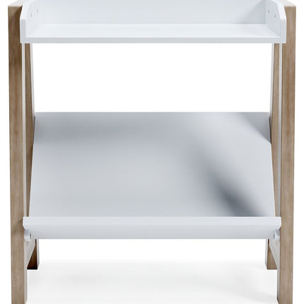 Blariden - Small Bookcase - White / Tan
