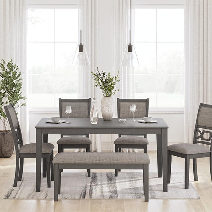 Wrenning - Dining Room Table Set (Set of 6) - Gray