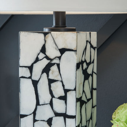 Macaria - Marble Table Lamp - White / Black