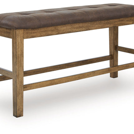 Urbinforte - Double Counter Height Upholstered Bench - Light Brown