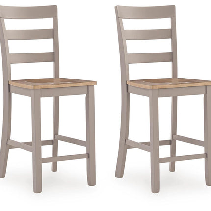 Harperfeld - Barstool (Set of 2) - Natural / Gray