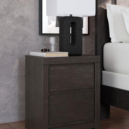 Fraluna - Two Drawer Night Stand - Charcoal