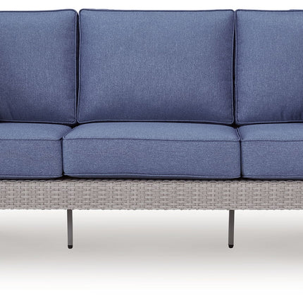 Half Moon Beach - Sofa With Cushion - Blue / Gray