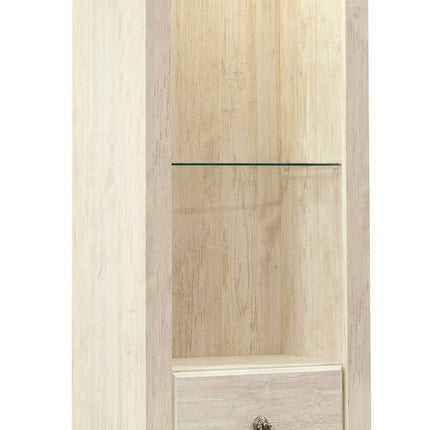 Willowton - Entertainment Center - TV Stand With Faux Firebrick Fireplace Insert - Whitewash