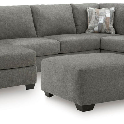 Clarington - 2 Pc. - 3-Piece Sectional And Oversized Ottoman - Greystone