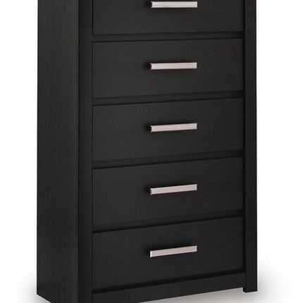Shoralli - Five Drawer Chest - Black