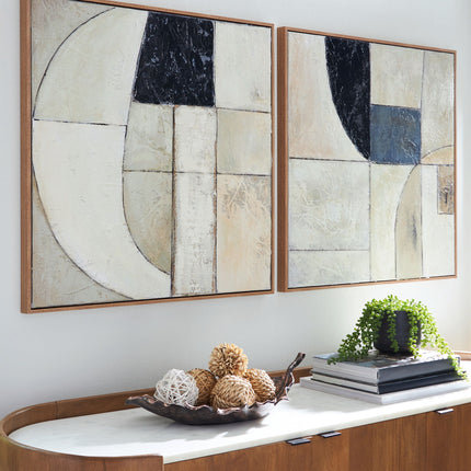 Bexlen - Wall Art Set (Set of 2) - Tan / Taupe / Black