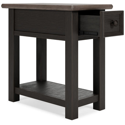 Tyler Creek - Chair Side End Table - Black / Gray