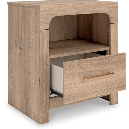 Kinlanni - One Drawer Night Stand - Tan