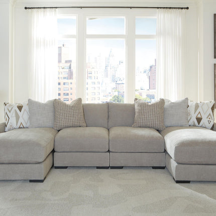 Aslan Court - 4-Piece Sofa Pit Sectional - Pebble