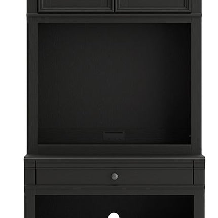 Beckincreek - Bookcase With Door Hutch - Black