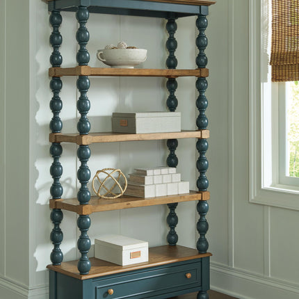 Finnworth - Bookcase - Blue / Brown